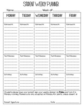 My Teacher Ain't Ready For This: Weekly Homework Organizer Elementary,  Middle and High School Academic Calendar (Paperback)