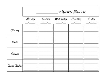 Student Weekly Planner by TeachingwithPotter | TPT