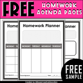 Weekly Homework Agenda Sample Pages- FREEBIE