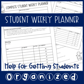 Preview of [FREEBIE] Student Weekly Planner for Helping Students Get Organized