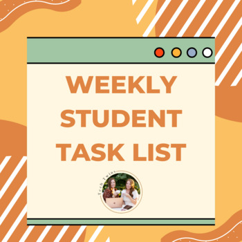 Preview of Student Weekly Task List