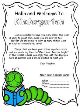 Student Welcome Letter (Worm Version) Back to School Letter (can be edited)