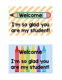Student Welcome Notes