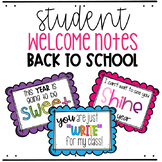 Student Welcome Notes for Back To School 