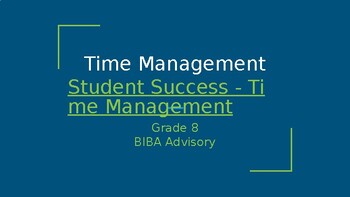 Preview of Student Well-Being Time Management presentation