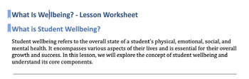 Preview of Student Wellbeing: Group worksheet exercise