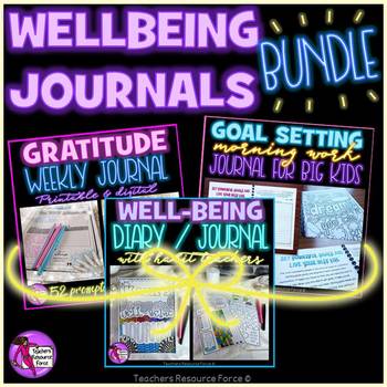 Preview of Social Emotional Learning Student Wellbeing Journals - Bundle