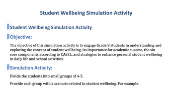 Preview of Student Wellbeing "Why is student wellbeing important? - Simulation Exercise