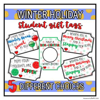 Preview of Student Winter Holiday Gift Tags | editable