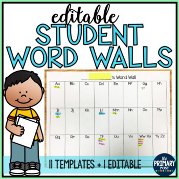 Preview of EDITABLE Student Word Walls Packet