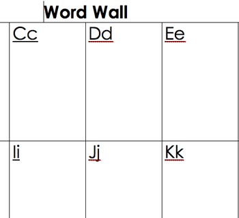 Preview of Student Word Walls
