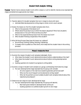 Student Work Analysis Protocol by Nelson Reads TpT