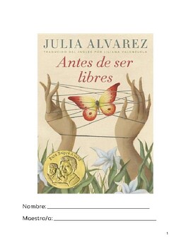 Preview of Student Workbook Antes de Ser Libres by Julia Alvarez