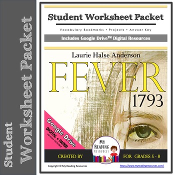 Preview of Student Worksheet Packet: Fever 1793 by Laurie Anderson (Print + DIGITAL)