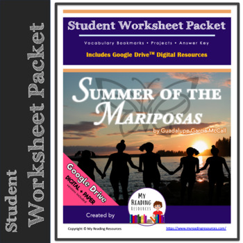 Preview of Student Worksheet Packet: Summer of the Mariposas by G. McCall (Print + DIGITAL)
