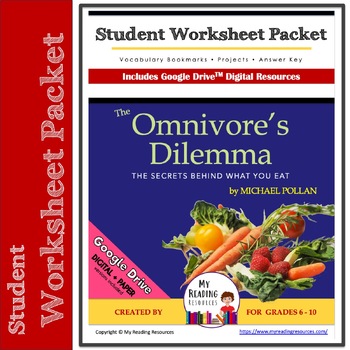 Preview of Student Worksheet Packet: The Omnivore's Dilemma (Print + DIGITAL)