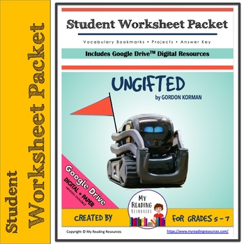 Preview of Student Worksheet Packet: Ungifted by Gordon Korman (Print + DIGITAL)