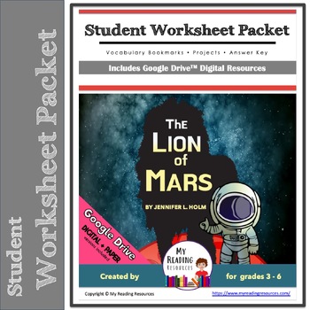 Preview of Student Worksheet Packet for The Lion of Mars (Print + DIGITAL)