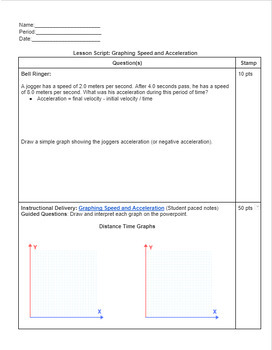 Preview of Student Worksheet and PearDeck: Graphing Speed and Acceleration