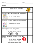 Spanish Student Writing Checklist