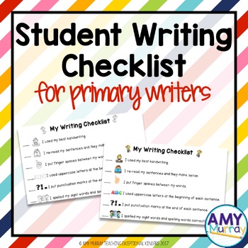 Preview of Student Writing Checklist for Primary Writers