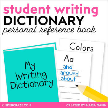 Preview of Personal Spelling Dictionary - Student Writing Reference Book