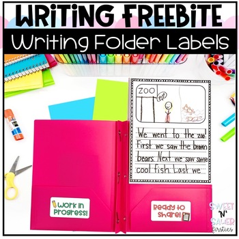Preview of Student Writing Folder Labels FREEBIE