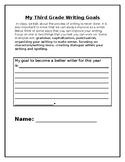 Student Writing Goals Reflection Sheet (Editable)