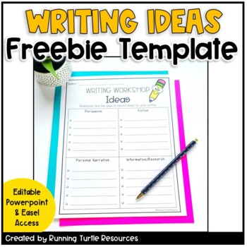 Preview of Free Brainstorming Writing Ideas Template EDITABLE