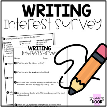 Preview of Student Writing Interest Survey | Google Form and PDF