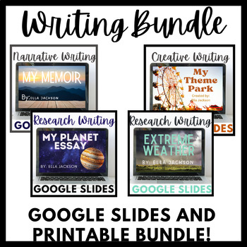 Preview of 14 Student Writing Mega Bundle-Google Slides and Printable Versions of Each!