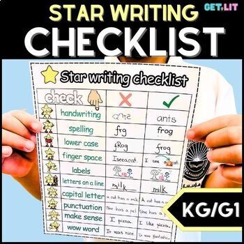 Preview of Student Writing checklist|5 & 10 Star Sentence writing poster, slide & checklist
