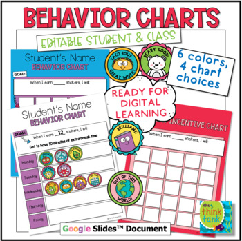 Student and Class Behavior Charts | Digital Classroom | Distance Learning