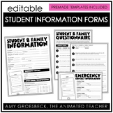 Student and Family Information Forms – EDITABLE