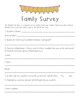 Student and Family Surveys by Teacher with the Doughnut Tattoo | TPT