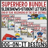 Student and Parent Letters | Slideshows | Bundle | Superhero