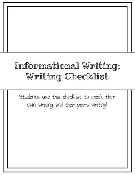 Preview of Student and Peer Review Checklist
