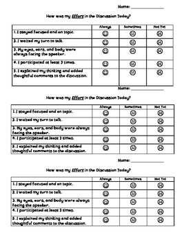 Preview of Student and Teacher Discussion Rubrics {Freebie} Common Core Aligned