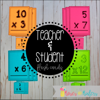 Preview of Student and Teacher Multiplication Flash Cards FREEBIE