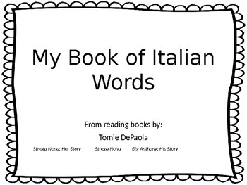 Preview of Italian Words  Tomie DePaola student book