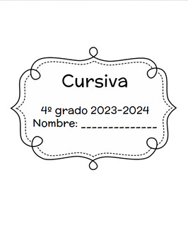 Preview of Student cursive notebook in Spanish - fully editable