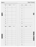 Student data tracking sheets
