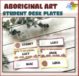 Student desk plates | Aboriginal pattern art | Editable In
