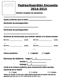 Student information card (Spanish/ Espanol)