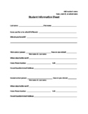 Student information sheet