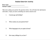 Student interview activity