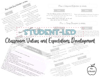 Preview of Student-led Classroom Values and Expectations Development Process
