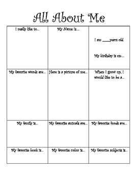 Student of The Week All About Me Writing by Maria's Printables | TPT