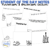 Student of the Day Notes for Your Classroom