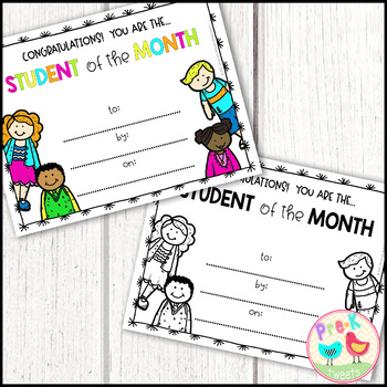 Student of the Month Awards by Pre-K Tweets | Teachers Pay Teachers